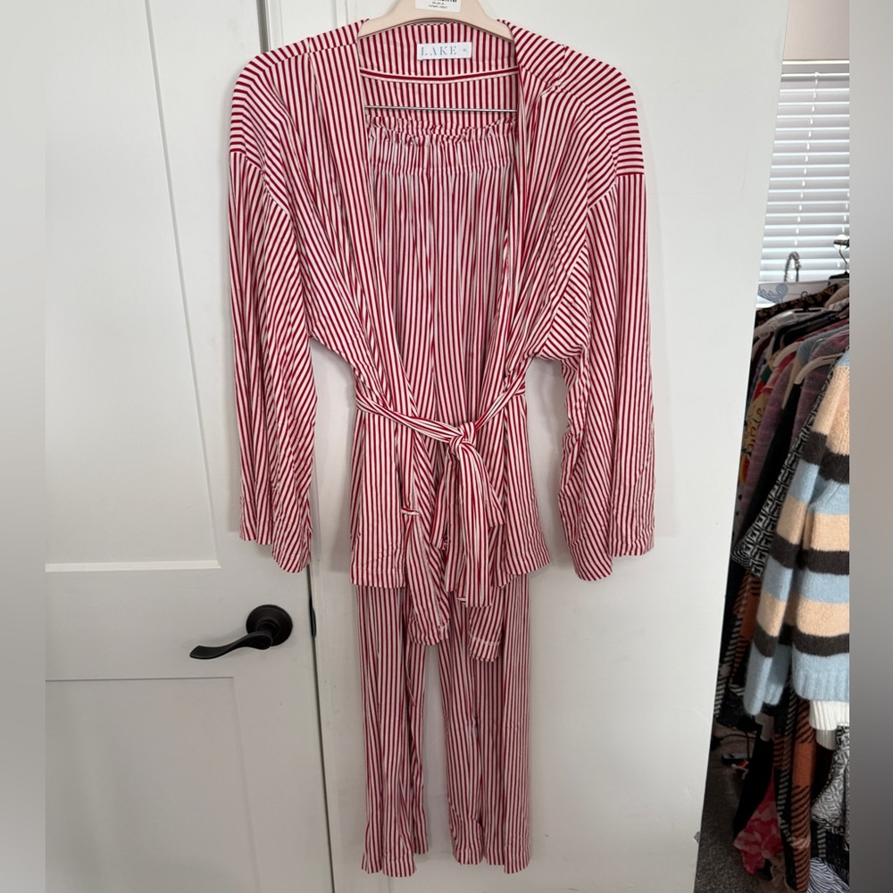 Red & White Striped Women's Pajama Set - Brand Unspecified - Picture 2 of 12